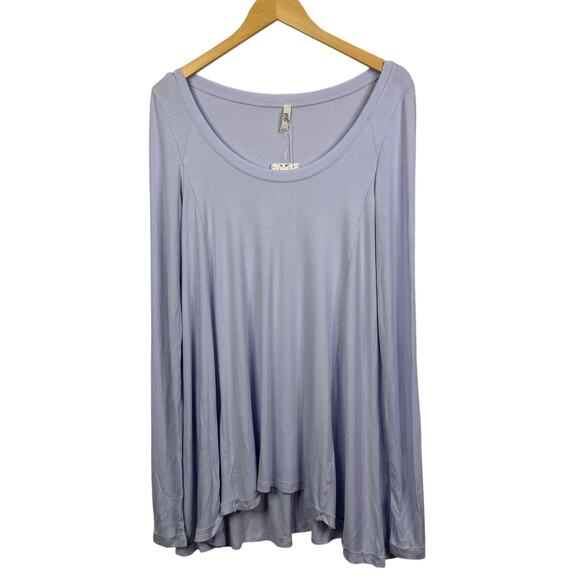 Free People Oversized Thermal Flowy January Long Sleeve Lilac Top Size M NWT - Picture 2 of 10